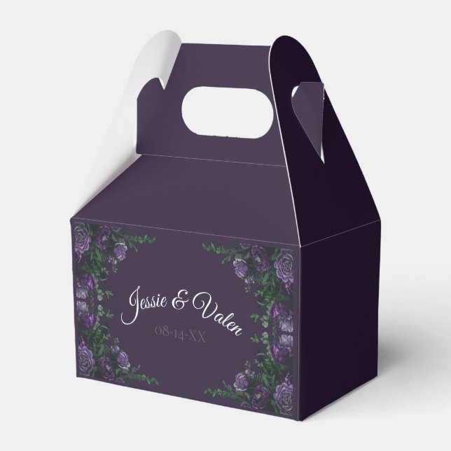 Ballotins Mariage floral pourpre (Verso)