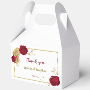 Ballotins Mariage floral romantique bordeaux or