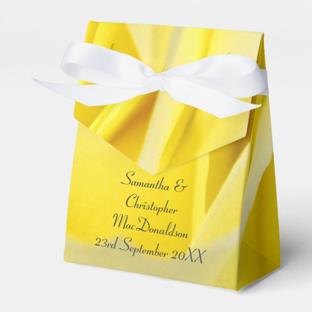 Ballotins Mariage floral rose jaune clair (Verso)