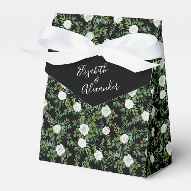 Ballotins Mariage floral rose noire et blanche (Verso)