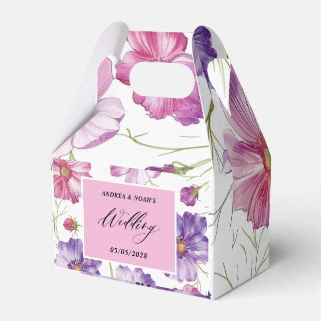 Ballotins Mariage floral rose violet (Verso)