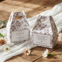 Mariage Floral Vintage Français Bourgogne Rouge Fo
