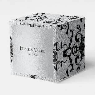 Ballotins Mariage gothique au tourbillon argent et noir