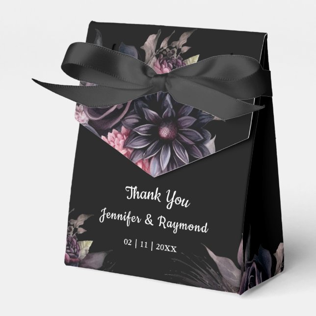 Ballotins Mariage gothique de Florales noires (Verso)