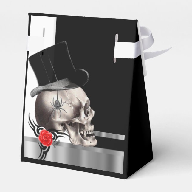 Ballotins Mariage gothique noir et blanc (Arrière)