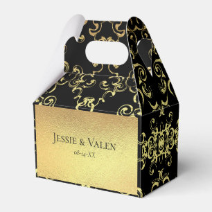 Ballotins Mariage gothique noir or