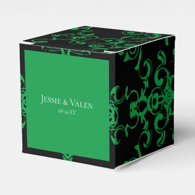 Ballotins Mariage gothique noir vert (Verso)