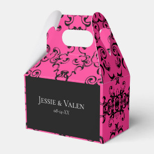 Ballotins Mariage gothique rose chaud et noir