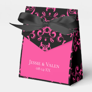 Ballotins Mariage gothique rose chaud et noir