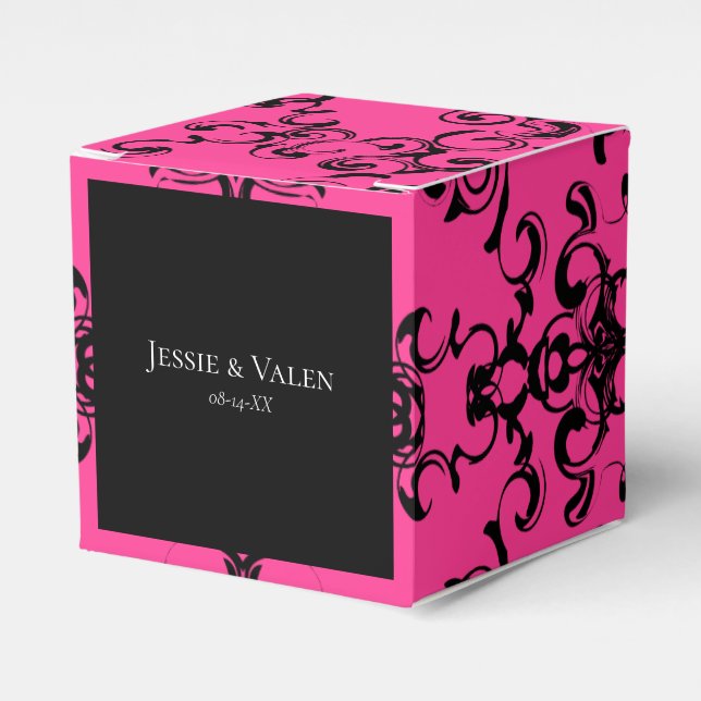Ballotins Mariage gothique rose chaud et noir (Verso)