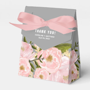 Ballotins Mariage gris d'aquarelle rose pâle
