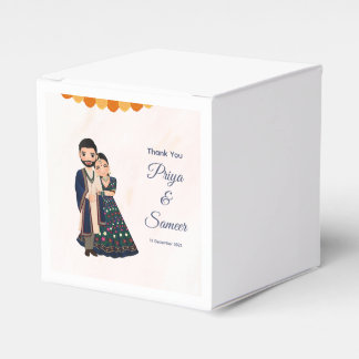 Ballotins Mariage indien Couple Invitation Elephant
