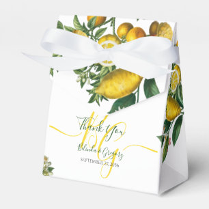 Ballotins Mariage Jaune Citron Rustique & Feuillage Vert