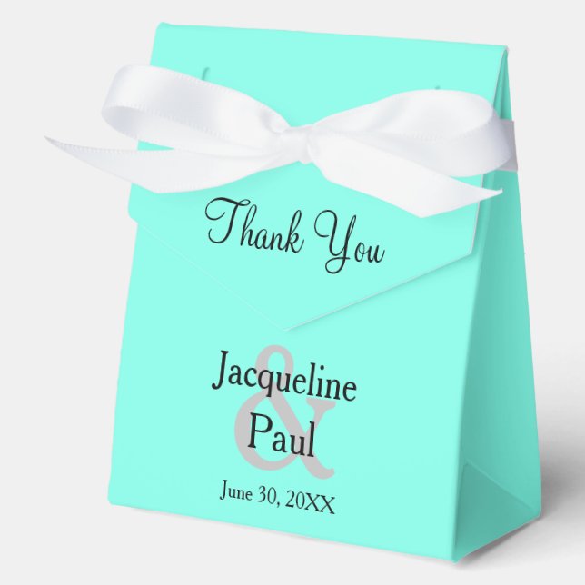 Ballotins Mariage Merci Favor Turquoise Blue Nom (Recto)