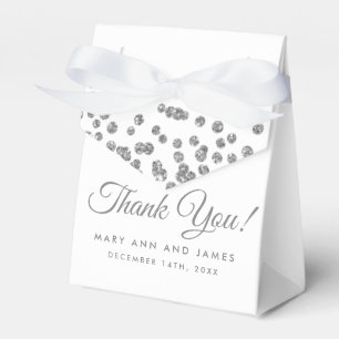 Ballotins Mariage Merci Parties scintillant argent Confetti 