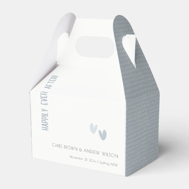 Ballotins Mariage minimal Pastel Dusky Blue Hearts (Verso)