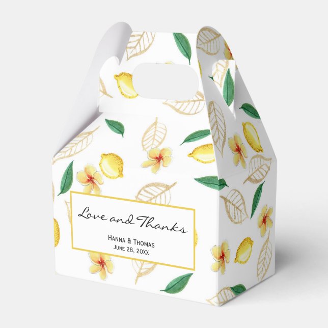 Ballotins Mariage moderne Lemon Love and Thanks (Verso)