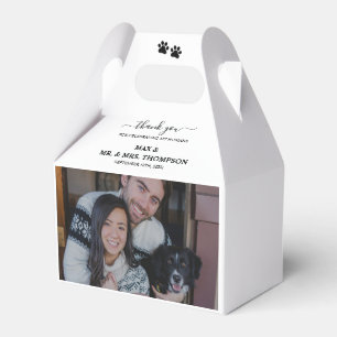 Ballotins Mariage moderne photo couple animal de compagnie c