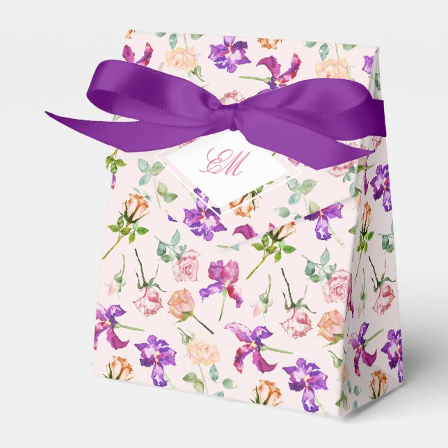 Ballotins Mariage Monogramme Botanique Bohème Violet Romanti (Verso)