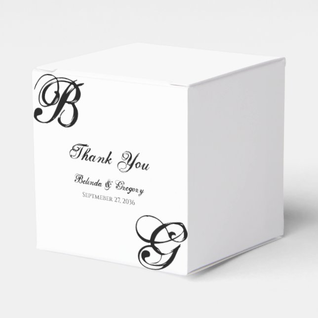 Ballotins Mariage Monogramme noir et blanc (Verso)