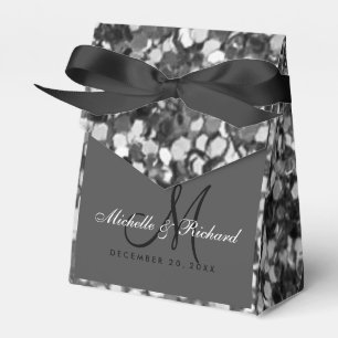Ballotins Mariage monogramme Parties scintillant argent chic