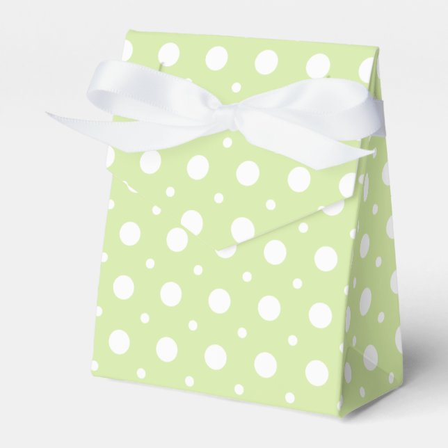 Ballotins Mariage motif à pois blanc vert pâle (Verso)