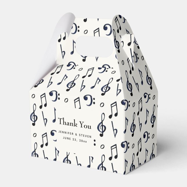 Ballotins Mariage Motif de notes musicales mignonnes (Verso)