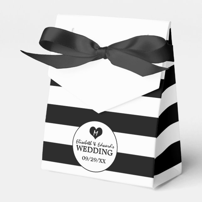 Ballotins Mariage noir et blanc moderne (Verso)