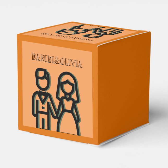 Ballotins Mariage orange profond (Arrière)