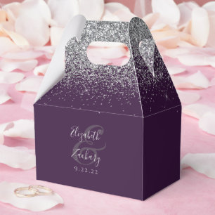 Ballotins Mariage Paillettes Argent Violet Moderne