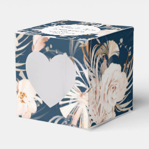 Ballotins Mariage personnalisé floral bleu marine aquarelle