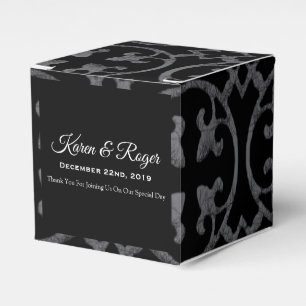 BALLOTINS MARIAGE PERSONNALISÉ NOIR & BLANC FLEUR DE LIS