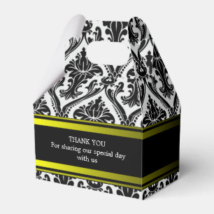 Ballotins Mariage personnalisé Noir Damask Ballotin Gable
