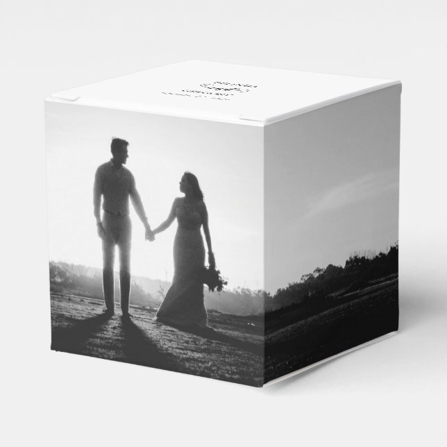 Ballotins Mariage photo moderne en noir et blanc (Verso)