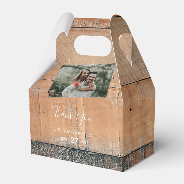 Ballotins Mariage photo rustique en bois (Verso)