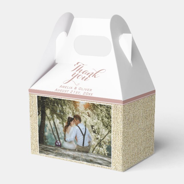 Ballotins Mariage photo rustique Merci (Verso)