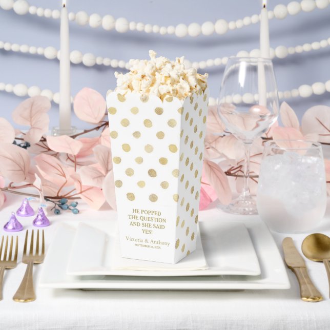Ballotins Mariage Pois moderne blanc et or (Mariage)