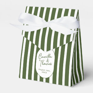 Ballotins Mariage rayé vert foncé