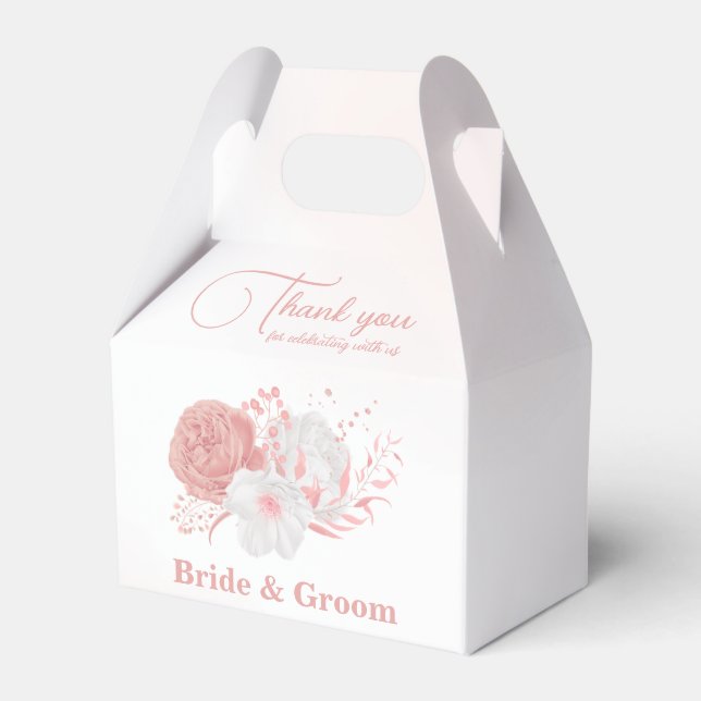 Ballotins mariage romantique aux fleurs roses (Verso)