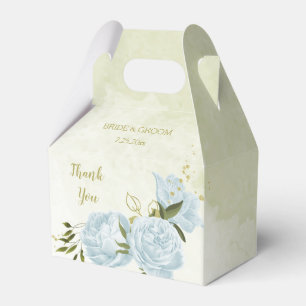Ballotins mariage romantique fleurs bleues verdure