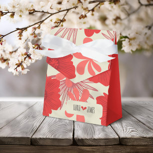 Ballotins Mariage romantique rouge floral