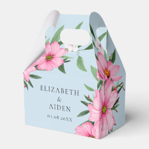 Ballotins Mariage rose Floral bleu