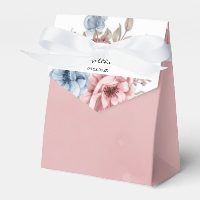 Ballotins Mariage rose pâle bleu azur rose pâle (Verso)