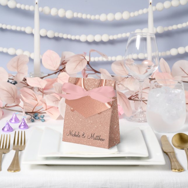 Ballotins Mariage rose Parties scintillant or & Lecteurs mét (Mariage)