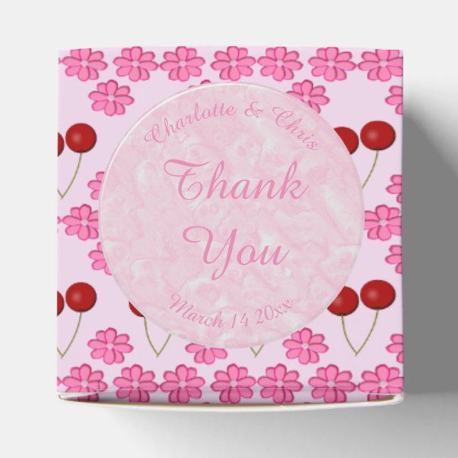 Ballotins Mariage rose Printemps Cerisiers en fleurs et ceri (Haut)