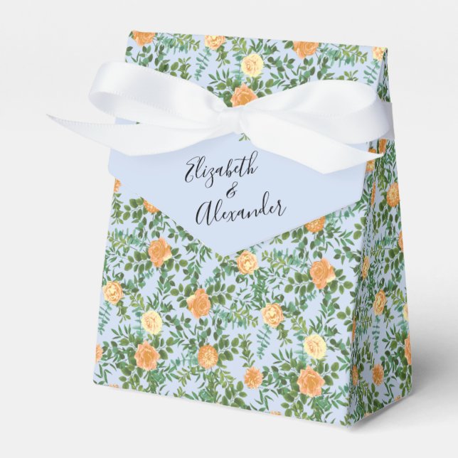 Ballotins Mariage Rose vintage à pêche avec bleu clair (Verso)