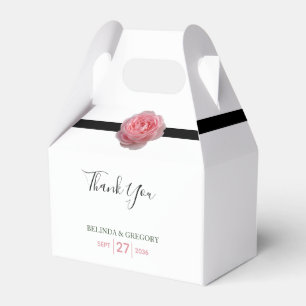Ballotins Mariage Ruban Noir Rose Rose