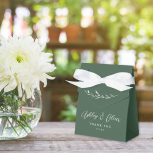 Ballotins Mariage Rustique Boho Fleur de Champ Vert Foncé