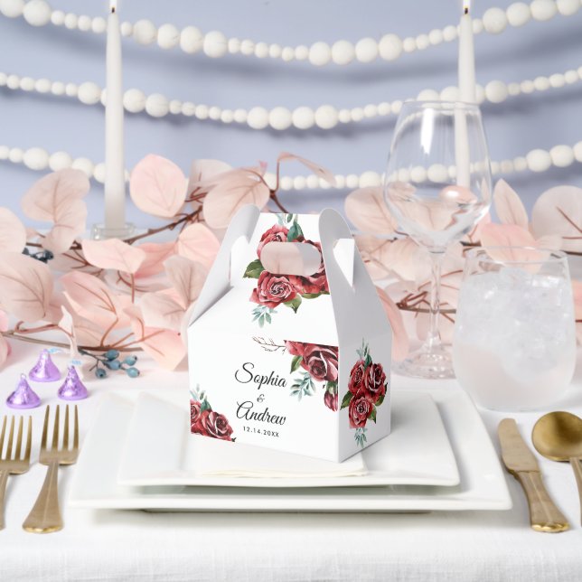 Ballotins Mariage rustique Marsala Red Rose (Mariage)