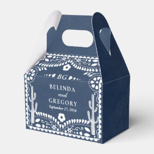 Ballotins Mariage rustique mexicain bleu Papier découpé Boda